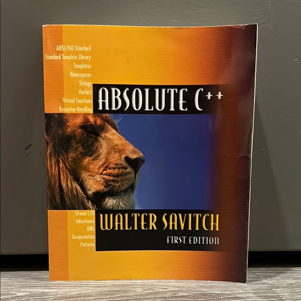Absolute C++ First Edition Book